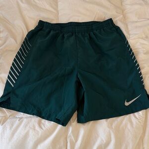 Nike Men's Teal Athletic Shorts with White Accents